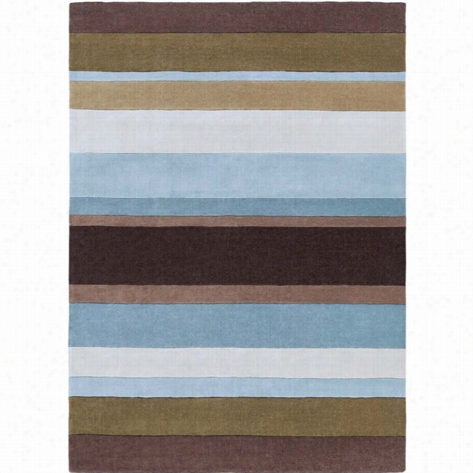 Surya Cosmopolitan 8 ' X 11' Hadn Tufted Wool Rug In Blue Brown