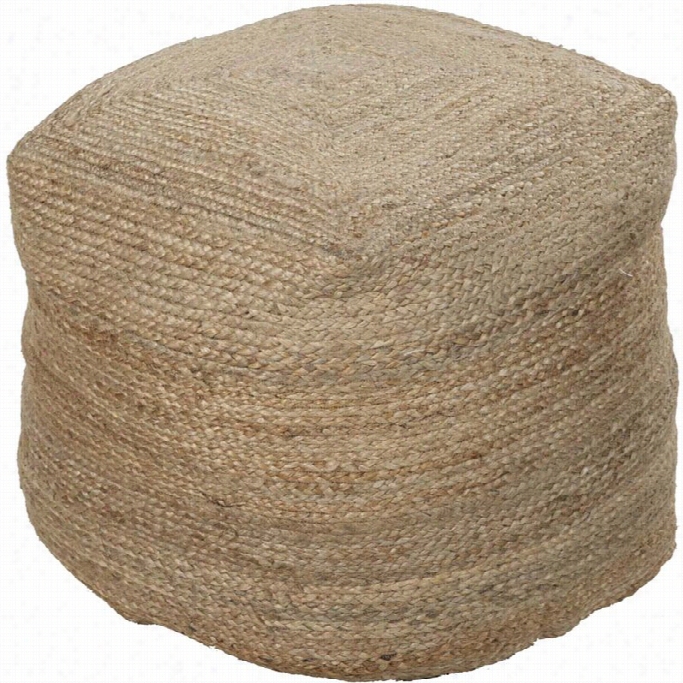 Sruya Jute Cube  Pouf Ottoman In Beige