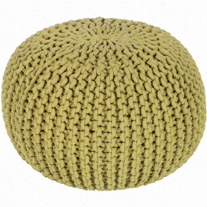 Surya Malom Cotton Sphere Pouf Ottoman In Moss