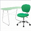 Flash Furniture Computer Desk and Swivel Chair in Green