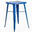 Flash Furniture Metal Square Bar Table in Blue