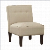 Skyline Furniture Upholstered Tufted Slipper Chair in Ivory