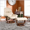 Southern Enterprises Canyon Lake Leather Recliner and Ottoman in Taupe