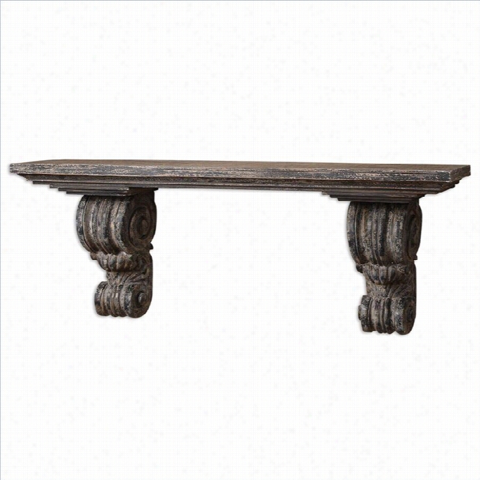 Uttermost La Vina Wall Shlef In Distressed Slate Blue