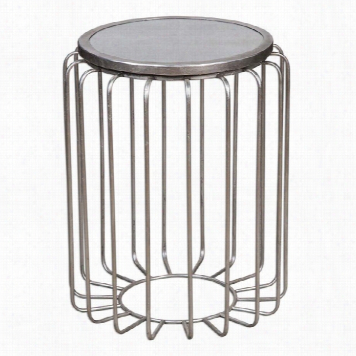 Uttermost Valerio Antiqued Silver Accent Table