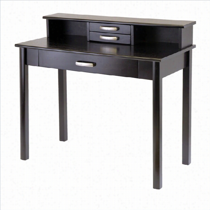 Winsome Liso Computer Desk With Hutch In Dark Espresso