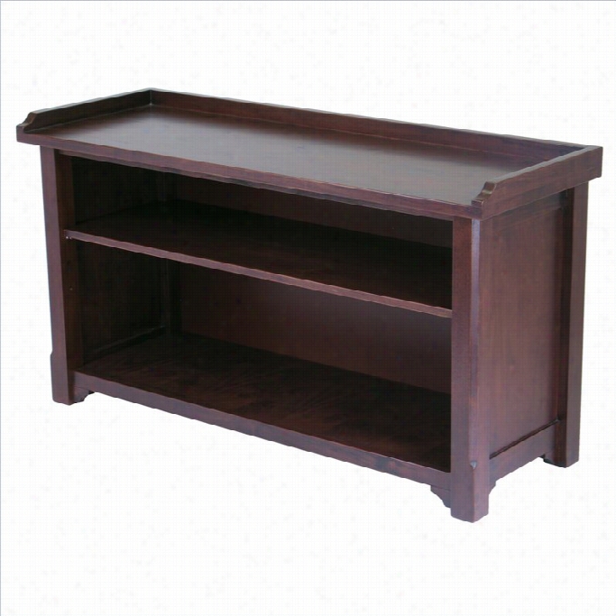 Winsome Ilman Storage Bench In Antique Walnut