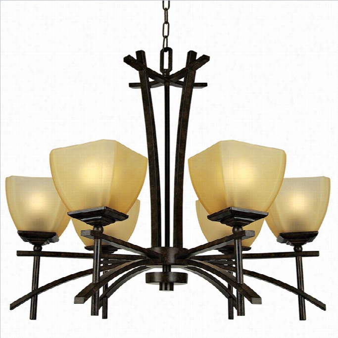 Yosemite Home Decor Sentinel 6 Lights Chandelier With Shadei N Venetian Bronnze