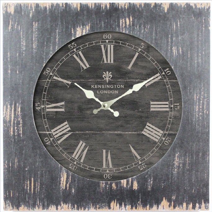 Yosemite Square Skip Movement Wall Clock Distressed Black Frame