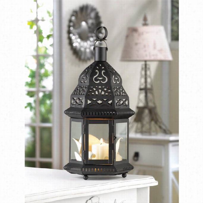 Zingz And Thingz Moroccan Birdcage Lantern In Blacck