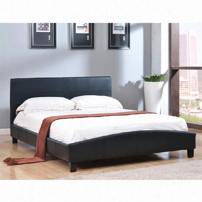 Abbysonn Living Carther Faux Leather Full Pamel Bed In Black