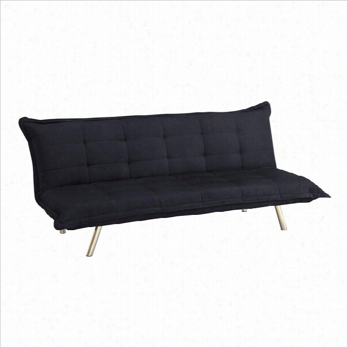 Ameriwood Edge Microfiber Convertible Sofa In Black