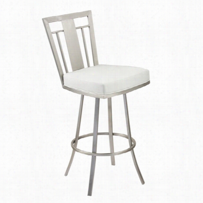 Armen Benefice Cleo 26 Modern Swievl Bar Stool In White