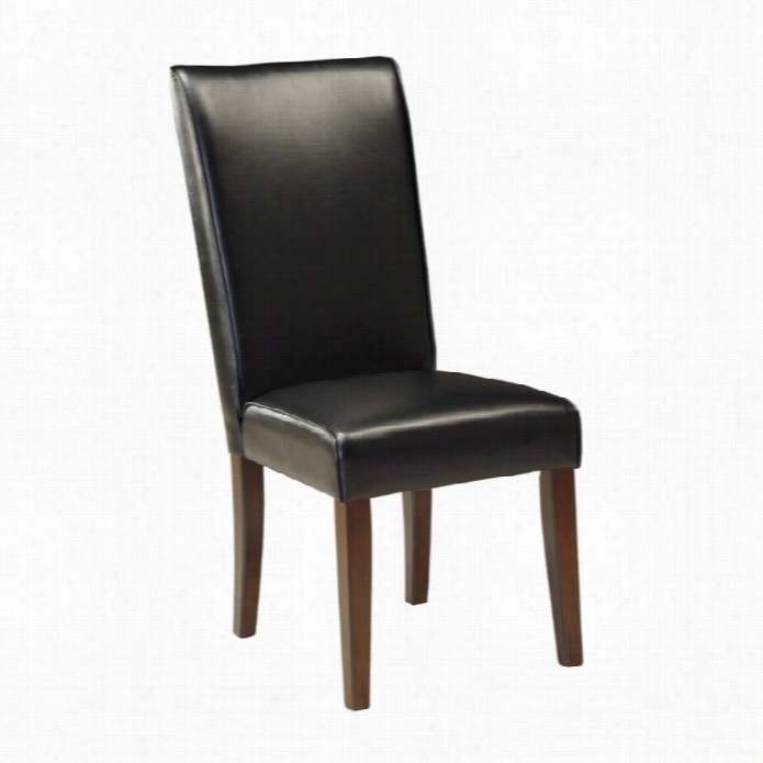 Ashley Kraleene Faux Leather Dining Chair In  Dark Brown