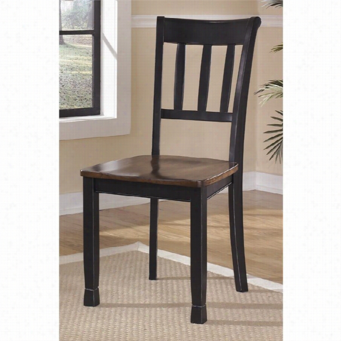 Ashley Owingsville Dining Ch Air In Black And Brown