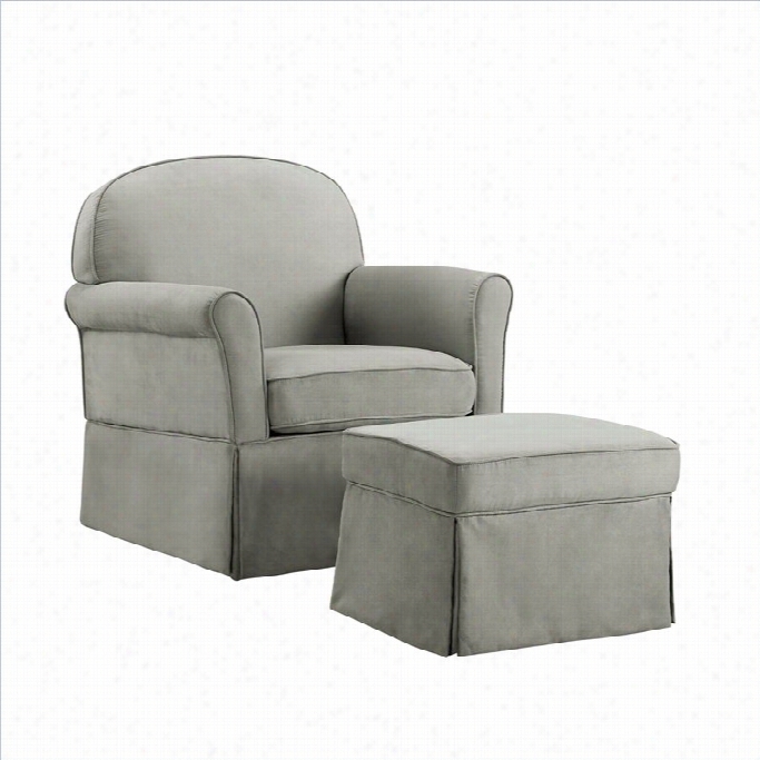 Baby Relax Swivel Glider And Ottoman Set In Light Gray