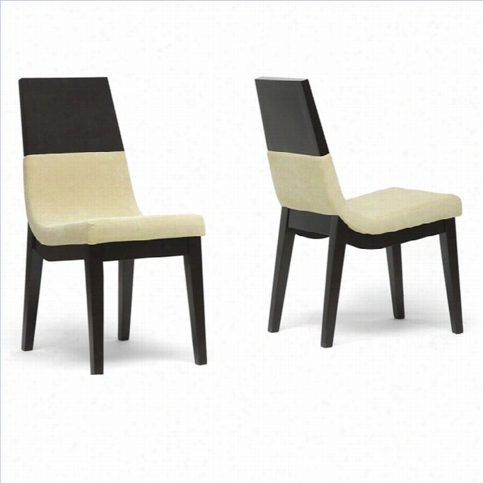 Baxton Studio Prezna Dining Chairr In Beieg (set Of 2)