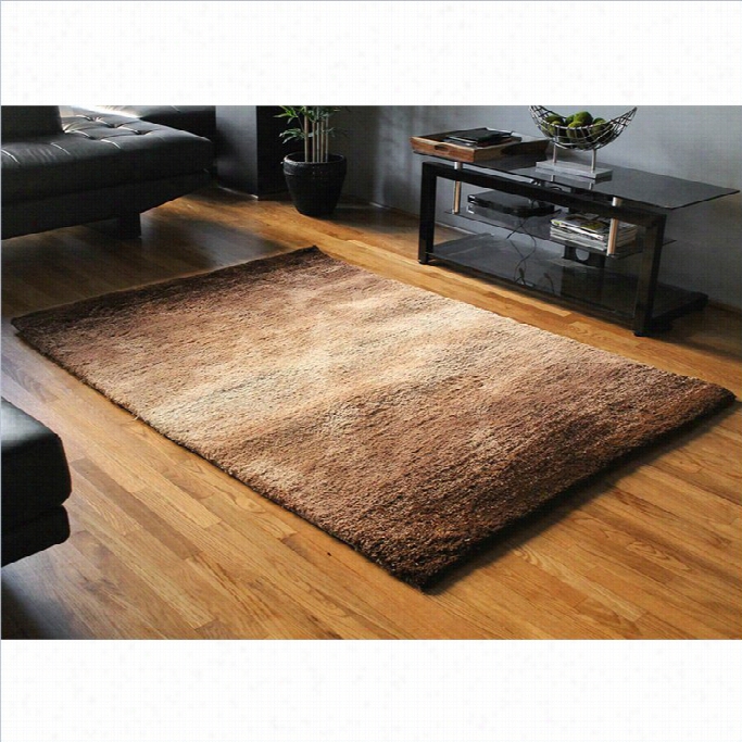 Blazing Needles 5 Foot By 7 Foot Gradated Shag Rug In Beige And Brown