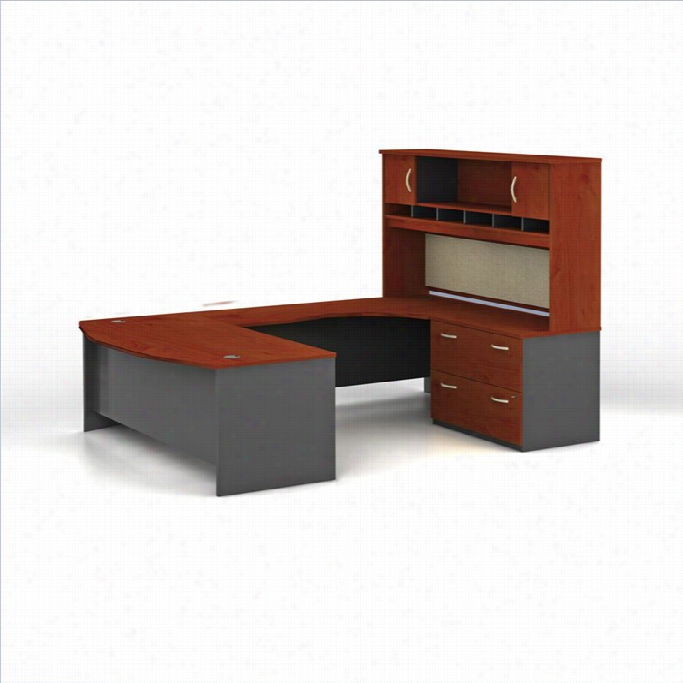 Bush Bbf C Series Right L-shape Office Suite In Hansen Cherry