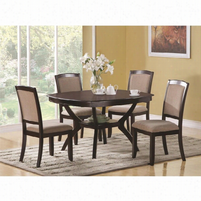 Coaster Memph Is 5 Piece Dining Set In Cappuccino