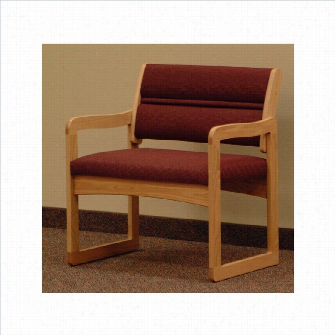 Dakota Wave Bariatric Chair In Light Oak-cabernet Burgundy Standard