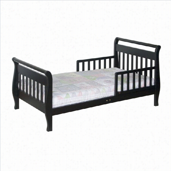 Davinci Wood Sleigh Toddler Bed In Ebony