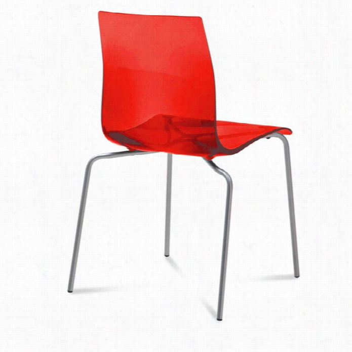 Domitakia Gel-b Stackable Dining Chair In Transparent Red