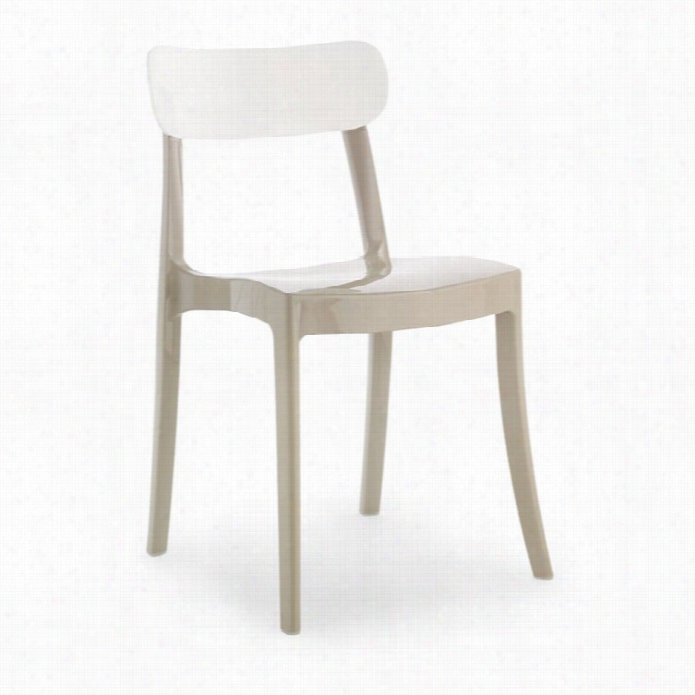 Domitalia New Retro Stacking Dining Chair In White And Tapue