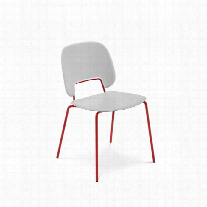 Domitalia Traffic 20 X 21 Stacking Chair In Light Grey And Red