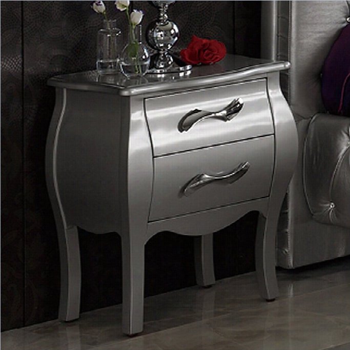 Dupen Lorena Nightstand In Silver