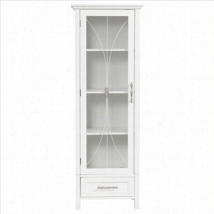 Elegant Home Fashions Delaney 49 1-doro Linen Cabinet In White