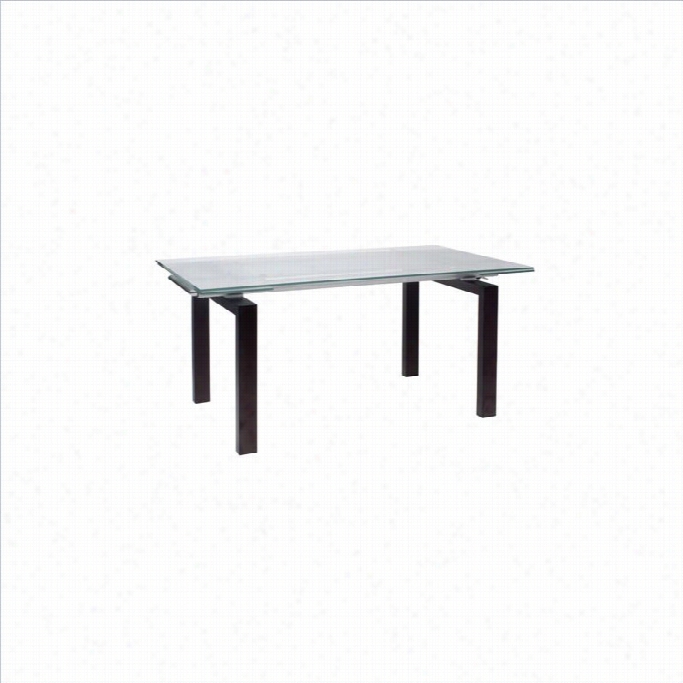 Eurostyle Slater  Leather Casaul Dining Table With Gla Ss Too