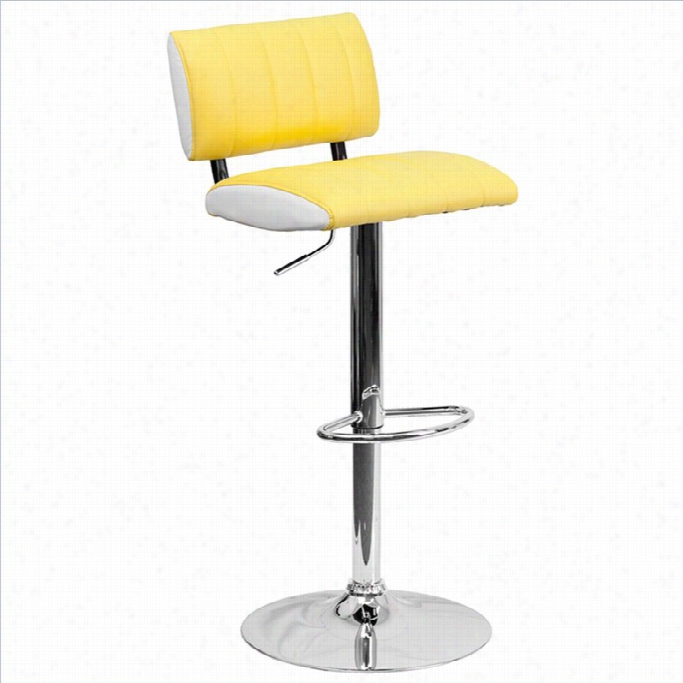 Flash Furniture 25 To 34a Djustabl Hinder Stool In Yellow And White