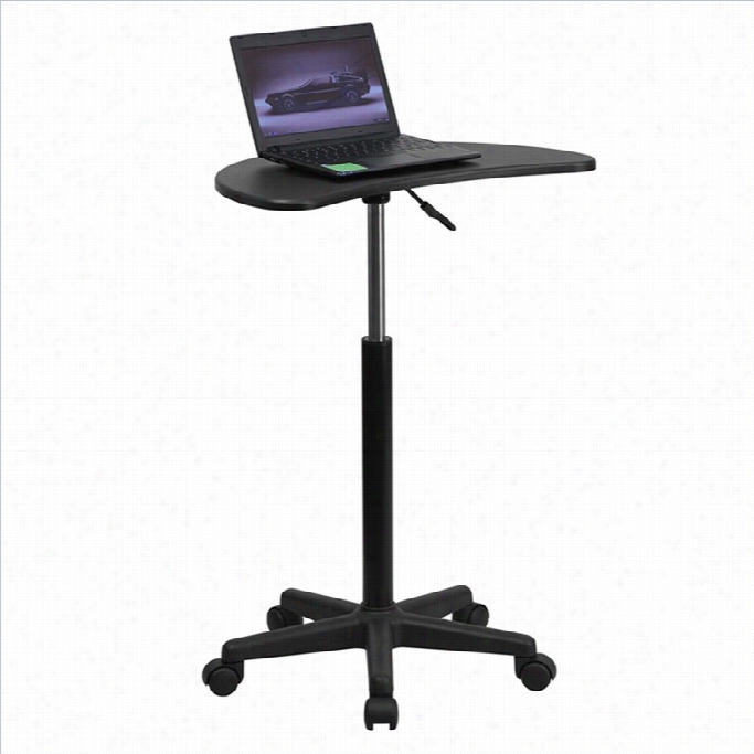 Flash Furniture Adjustable Mobile Laptop Omputer Desk In Black