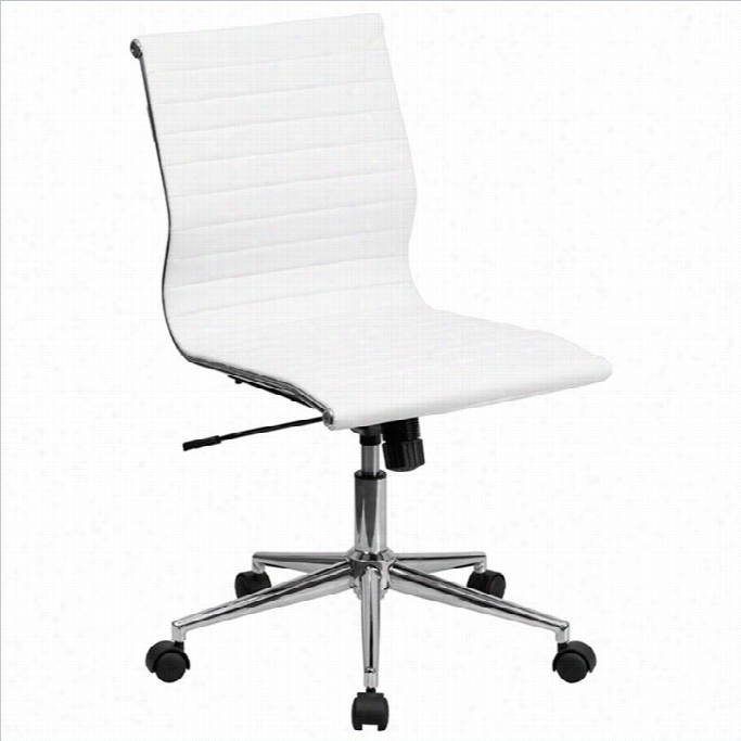 Flash Furniture Armless Upholstered Office Chair In White