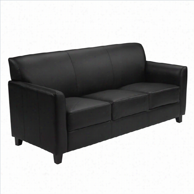 Flash Furniture Hercules Diplomat Leather Sofa In Black