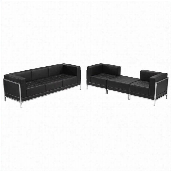 F Lash Fuurniture Hercule Simagination Se Ries 4-piece Reception Configuratipn In Black