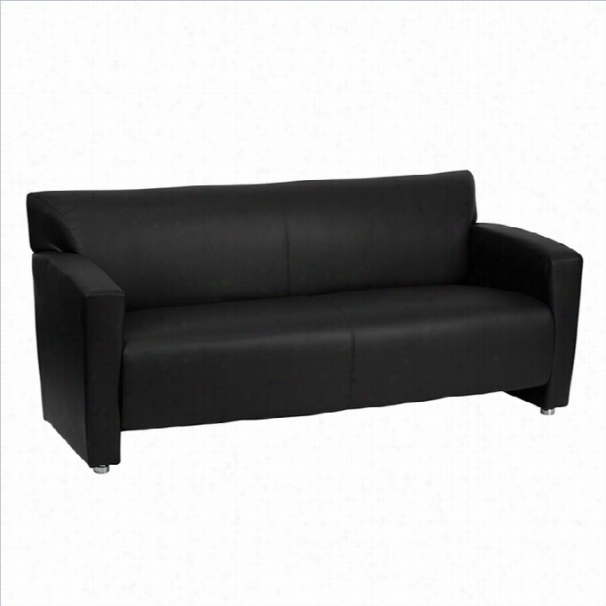 Flash Furniture Hercule5 Grandeur Leather Sofa In Black