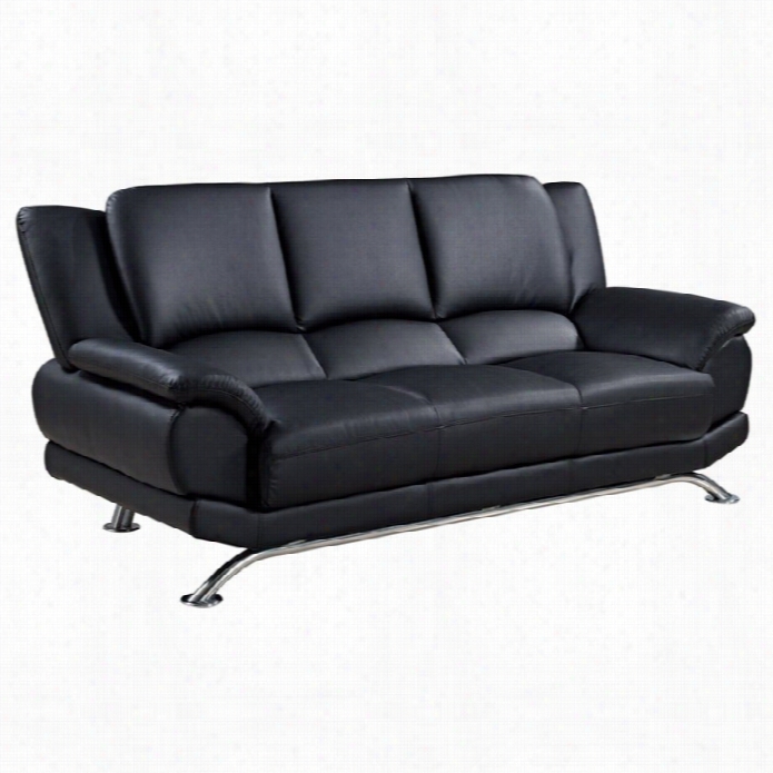 Global Furniture Usa 9908 Leatherr Sofa In Black