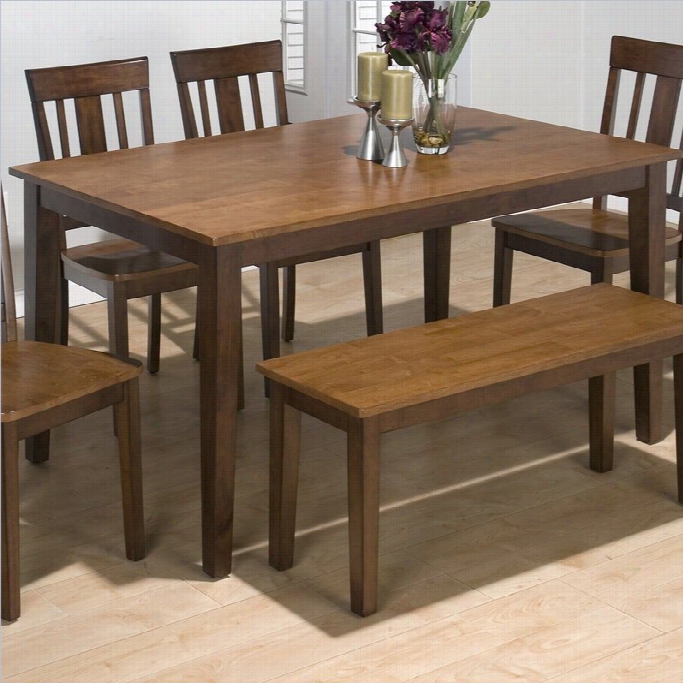 Jofran 6 Piece Erctangle Dining Set In Kura Espresso And Canyon Gold