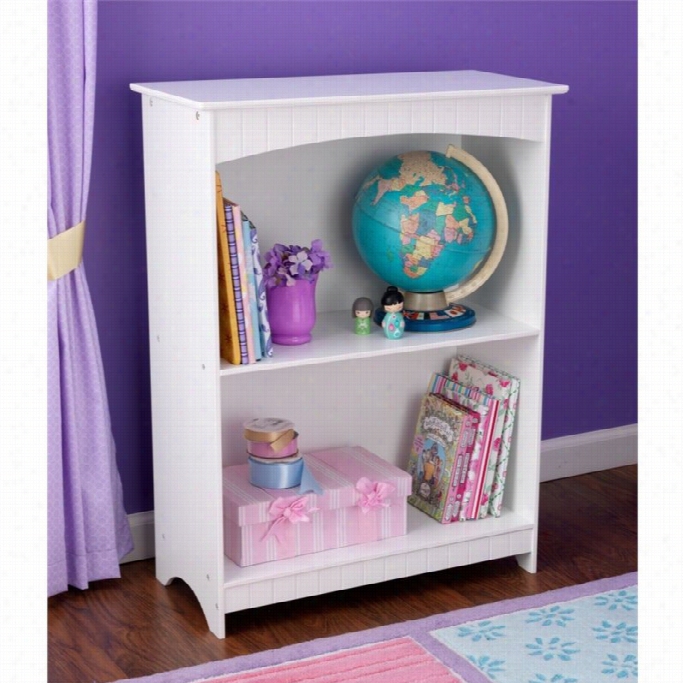 Kikraft 32' H Antuckte White Bookcase