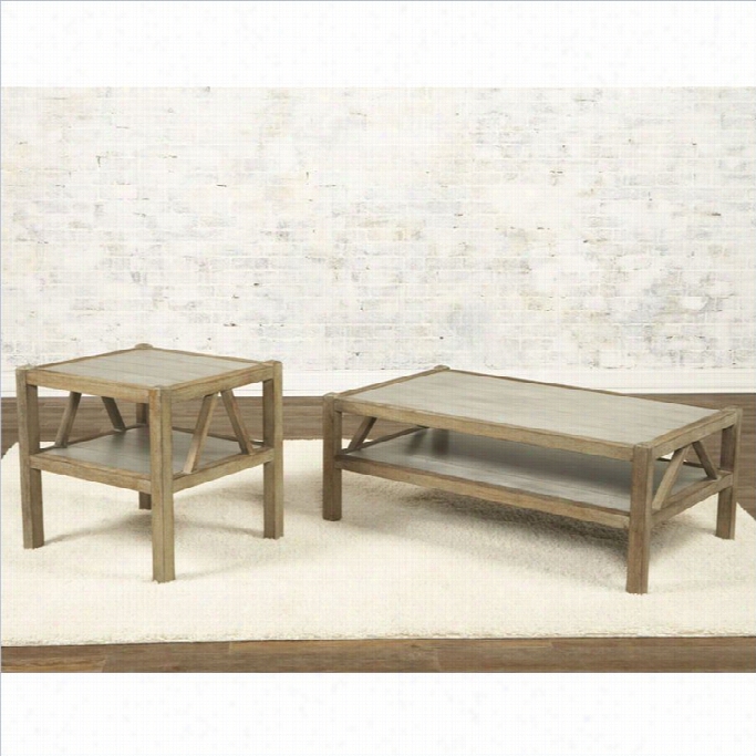 Largo Furniure Ketley 2 Piece Coffee Table Set In Aluminium