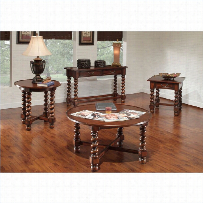 Largo Furniture Normandy 4 Piece Cocktail Table Set In Antique Oak