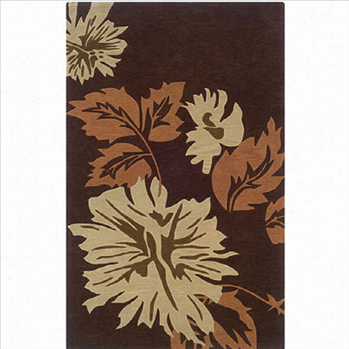 Linon Rugs Trio With A Twist Rectangular Area Rug In Cohcolate-1'10 X 2'10