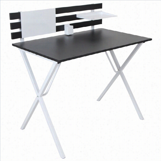 Lumisource Organizer Desk In Blaack An D White