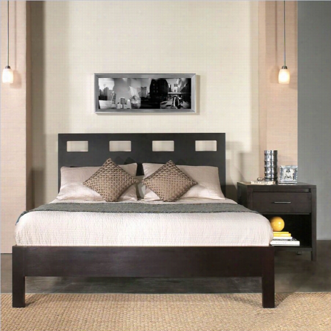 Modus Furniture Nevis Riva Profile Platform Bed 3 Piece Bedroom Set In Espres So