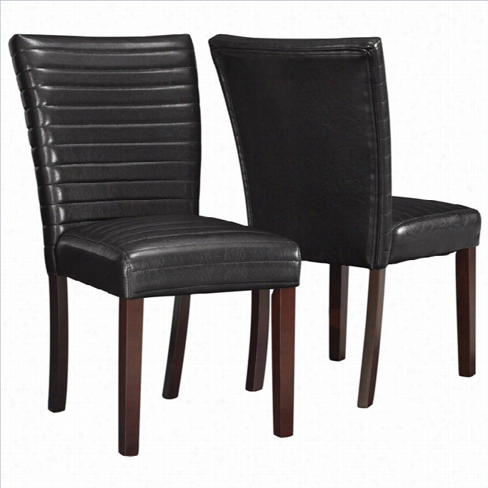 Monaarch 38 Parson Dining Chair In Dark Brown (set Of 2)