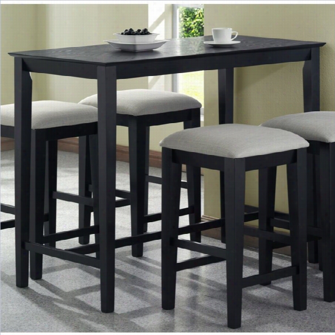 Monarch Counter Heightkitchen Dining Table In Black Grain