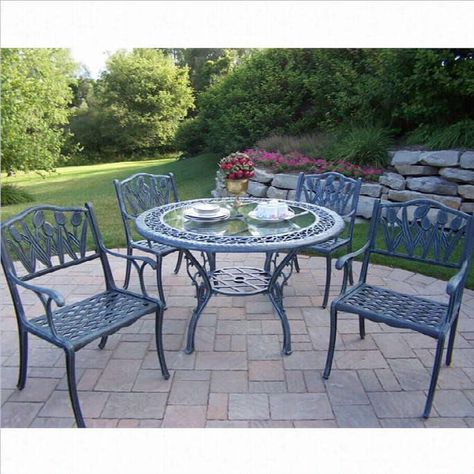 Oakland Living 5 Piiece Metal Patio Dining Set In Gfay