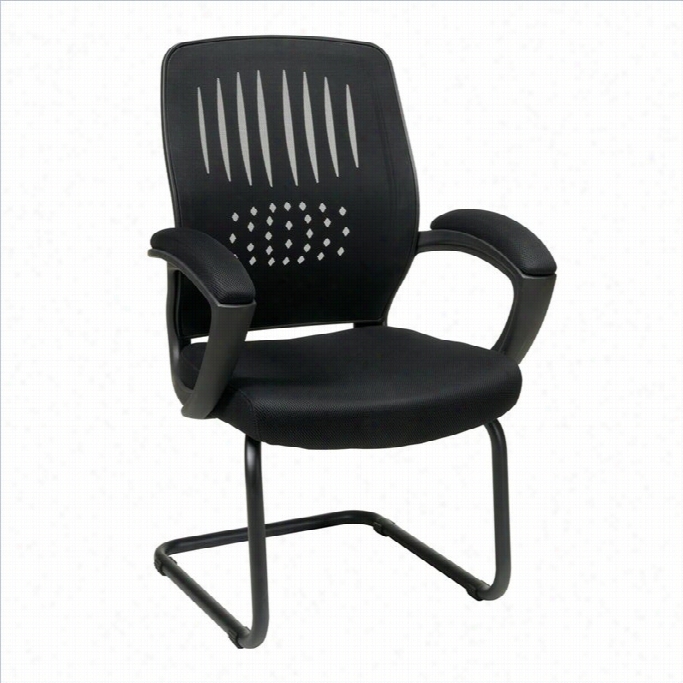 Office Star Em Series Screen Bak Visitor Chair In Black